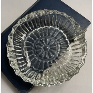 Vintage Cigar Ashtray By‎ Pasari Indonesia 5.5" Pressed Glass Clear